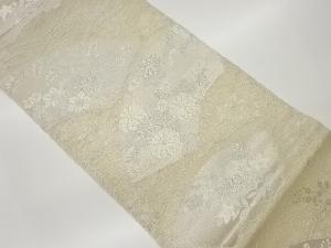 紗 地紙に秋草模様織出し袋帯